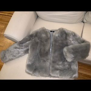 Grey faux fur jacket